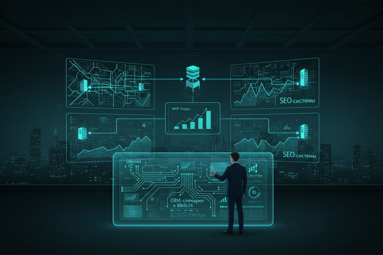 Архитектурный обзор обменов, каталогов и CRM-сценариев для SEO-систем: поэтапное внедрение с фокусом на MVP