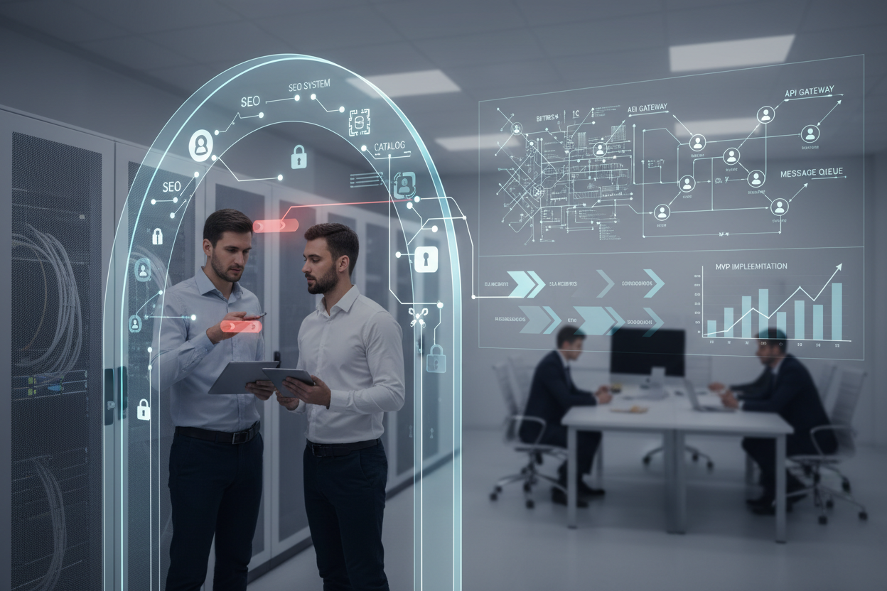 Архитектурный обзор обменов, каталогов и CRM-сценариев для SEO-систем: кейс поэтапного внедрения с фокусом на MVP