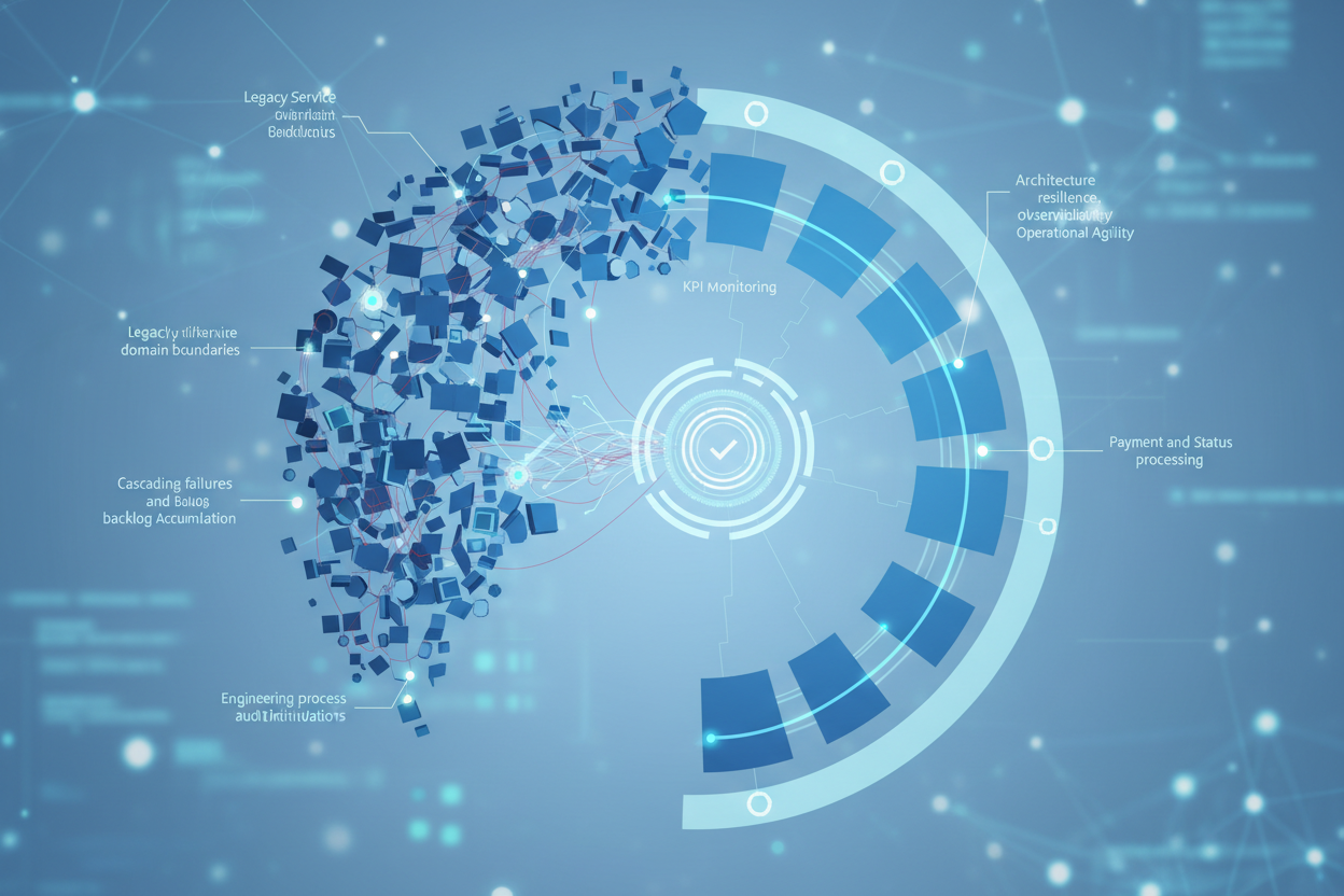 Engineering process audit initiatives: a decision memo for microservices consolidation into bounded contexts to optimize payment and status processing