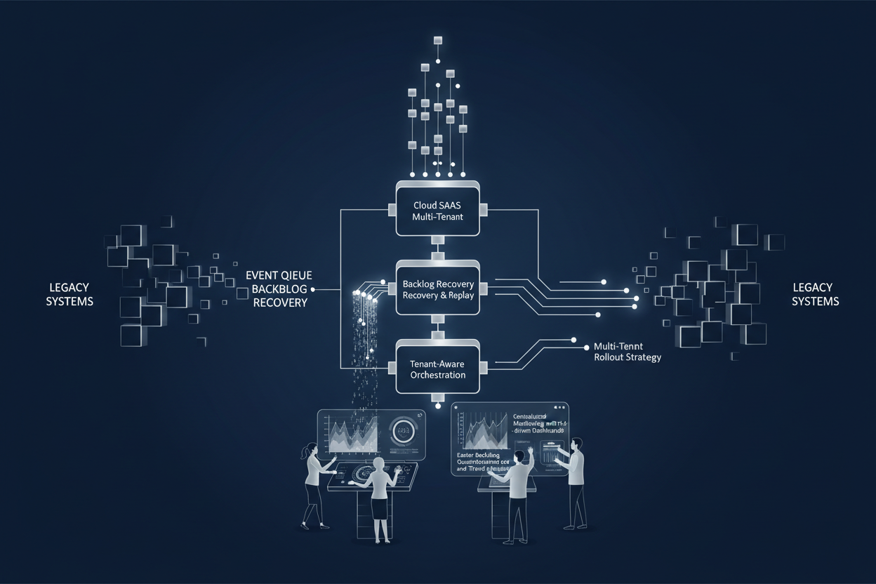 Legacy-to-Cloud SaaS Migration: Event Queue Backlog Recovery and Multi-Tenant Rollout Strategy