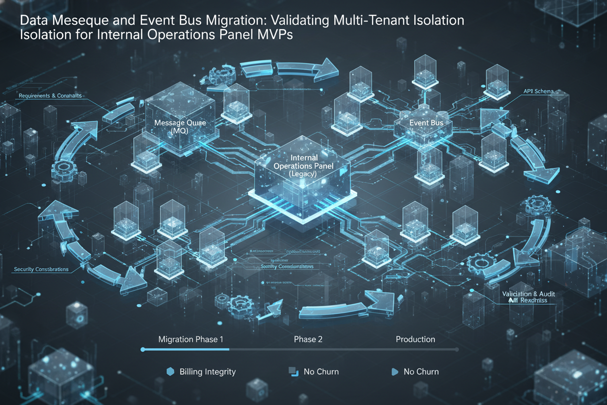 Message queue and event bus migration: validating Multi-Tenant isolation for internal operations panel mvps
