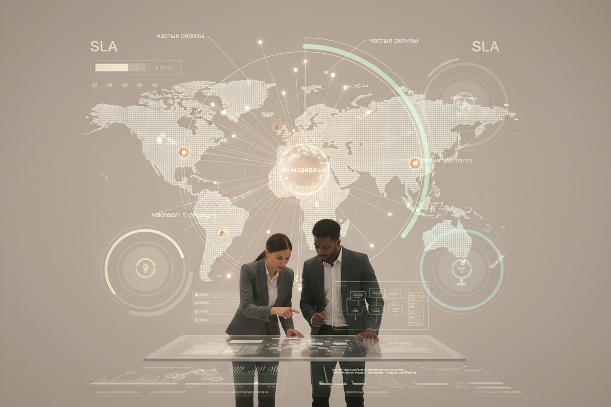 Оркестрация микросервисов с SLA для AI-модерации: playbook безопасного релиза 1С-Битрикс с чекпоинтом отката