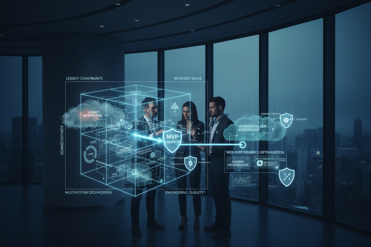 Web Performance Engineering and Rendering Strategy for Multi-System Organizations with Legacy Constraints: A Budget-Constrained MVP Launch Architecture Blueprint