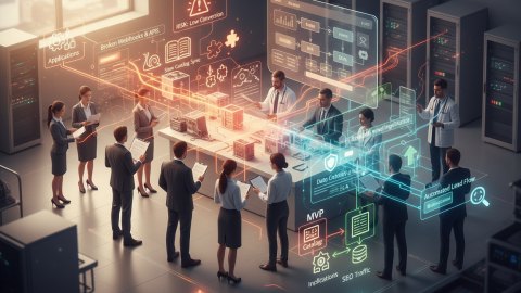 Архитектурный обзор обменов, каталогов и CRM-сценариев для SEO-систем: поэтапное внедрение с фокусом на MVP